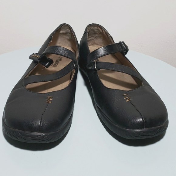 Orthaheel Myla Mary Jane Shoes Women's Size 9.5 Black Leather Hook & Loop Flats - Picture 2 of 11
